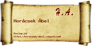 Horácsek Ábel névjegykártya